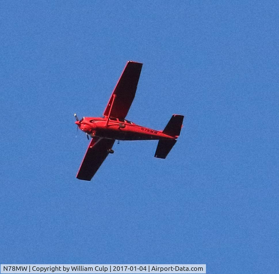 N78MW, 1976 Cessna TU206F Turbo Stationair C/N U20603205, Spotted it flying over Peace Valley Park, Bucks County Pa.