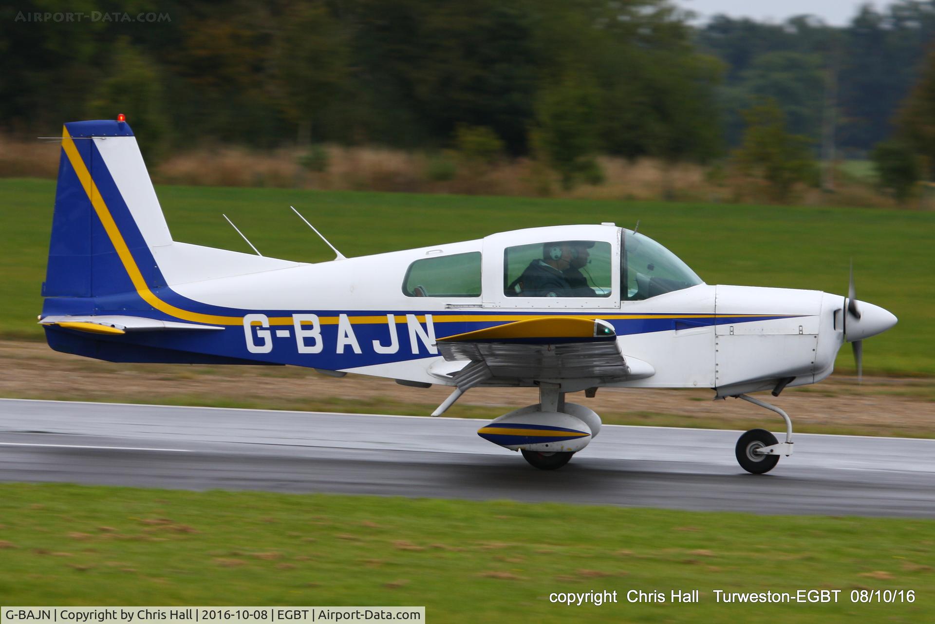 G-BAJN, 1972 American Aviation AA-5 Traveler C/N AA5-0259, at Turweston
