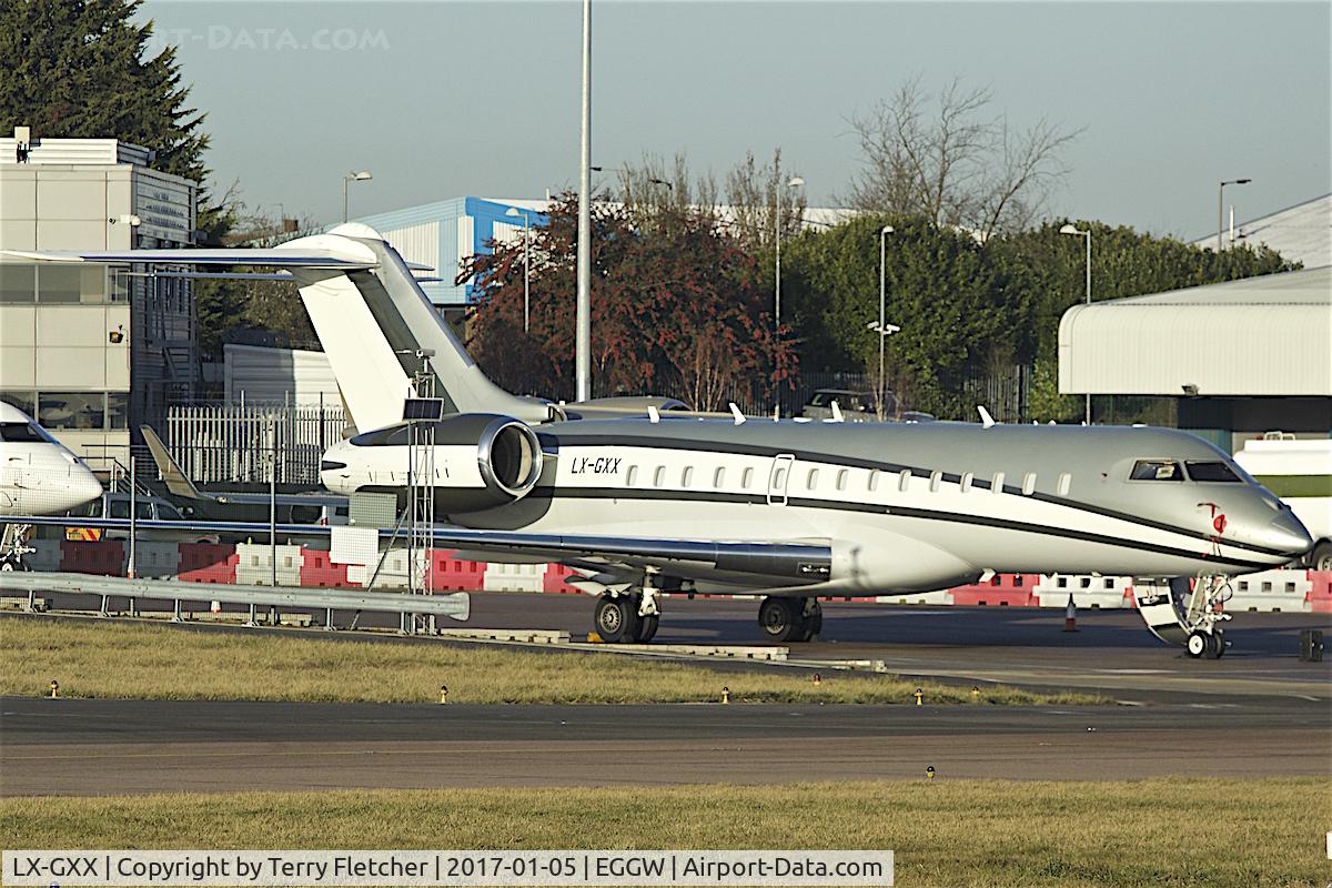 LX-GXX, 2008 Bombardier BD-700-1A10 Global Express C/N 9306, 2008 Bombardier BD-700-1A10 Global Express, c/n: 9306 at Luton