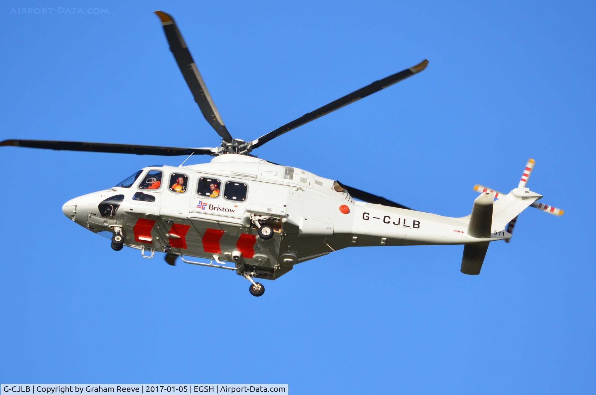 G-CJLB, 2016 AgustaWestland AW-139 C/N 41511, Landing at Norwich.
