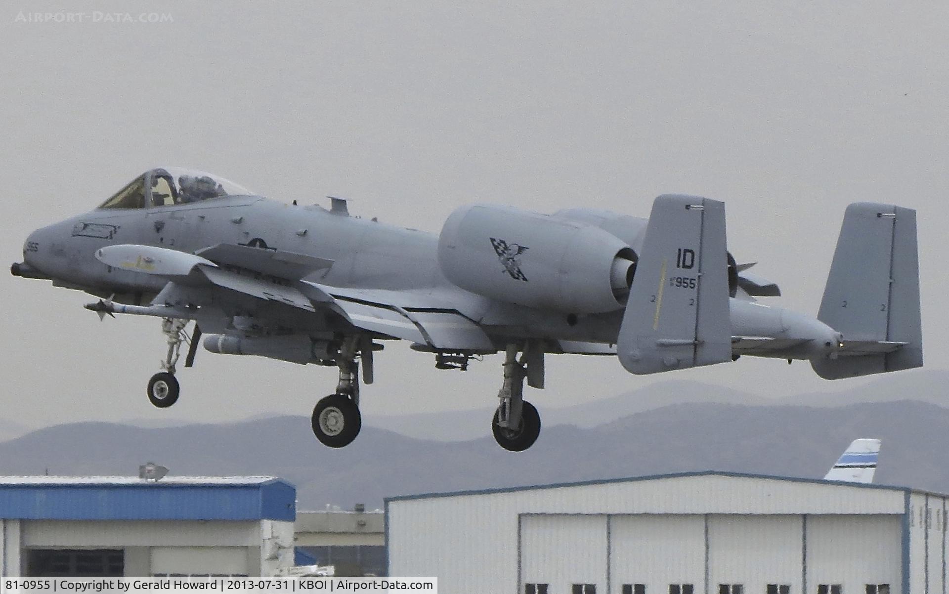 81-0955, 1981 Fairchild Republic A-10C Thunderbolt II C/N A10-0650, Landing RWY 28L. 190th Fighter Sq., Idaho ANG.