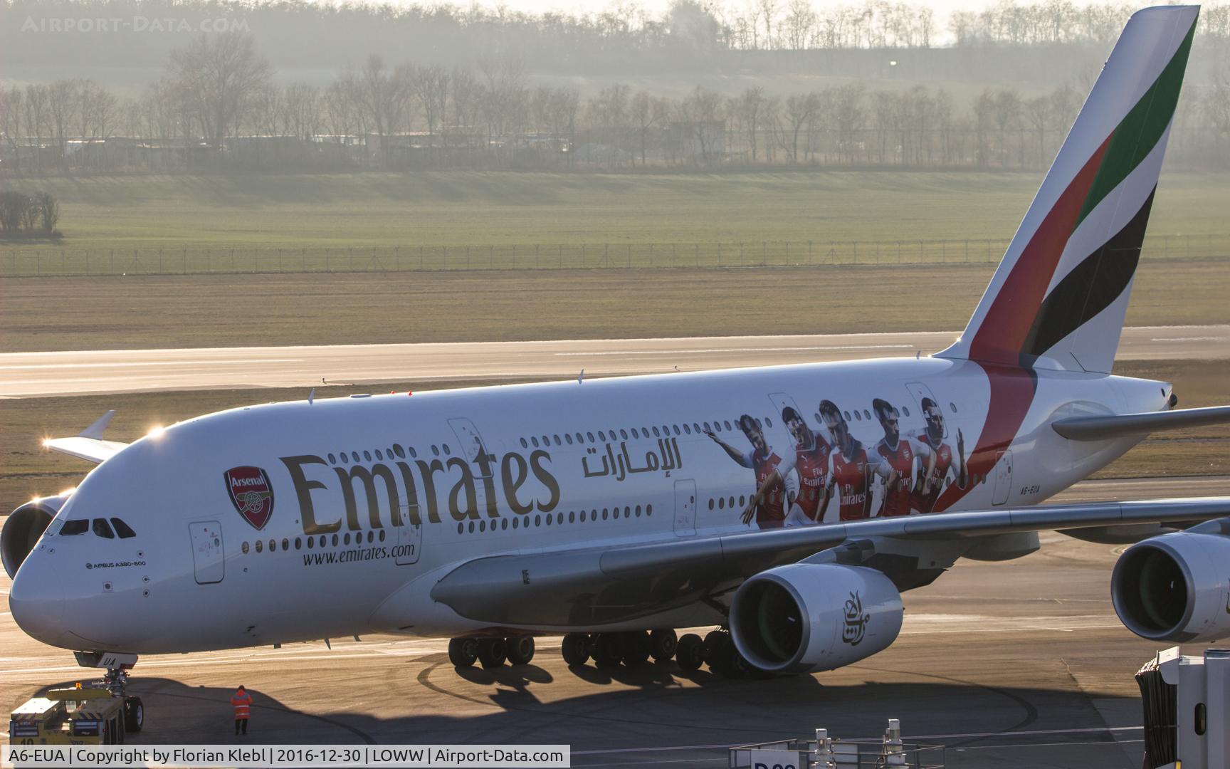 A6-EUA, 2016 Airbus A380-861 C/N 211, Emirates, Airbus A380, Vienna Airport