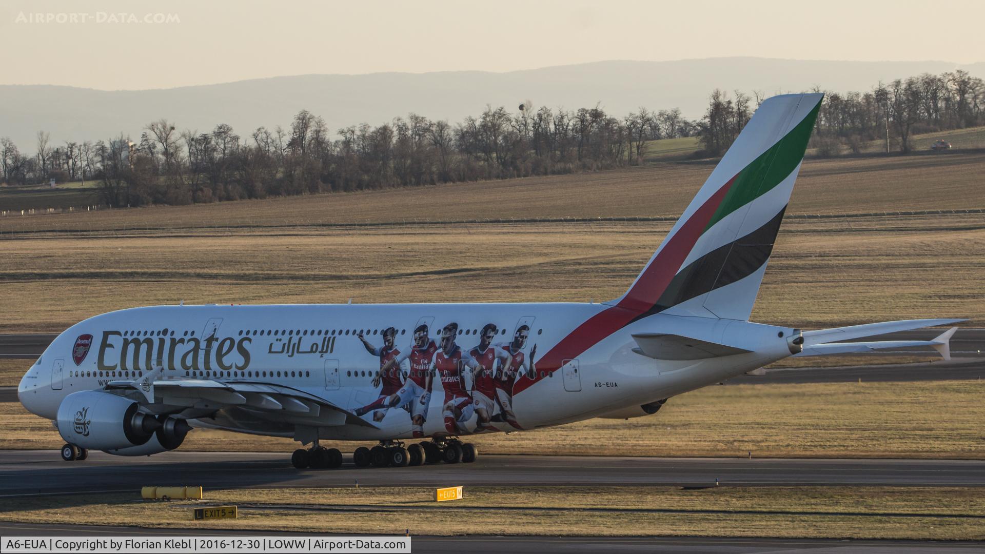 A6-EUA, 2016 Airbus A380-861 C/N 211, Emirates, Airbus A380, Vienna Airport