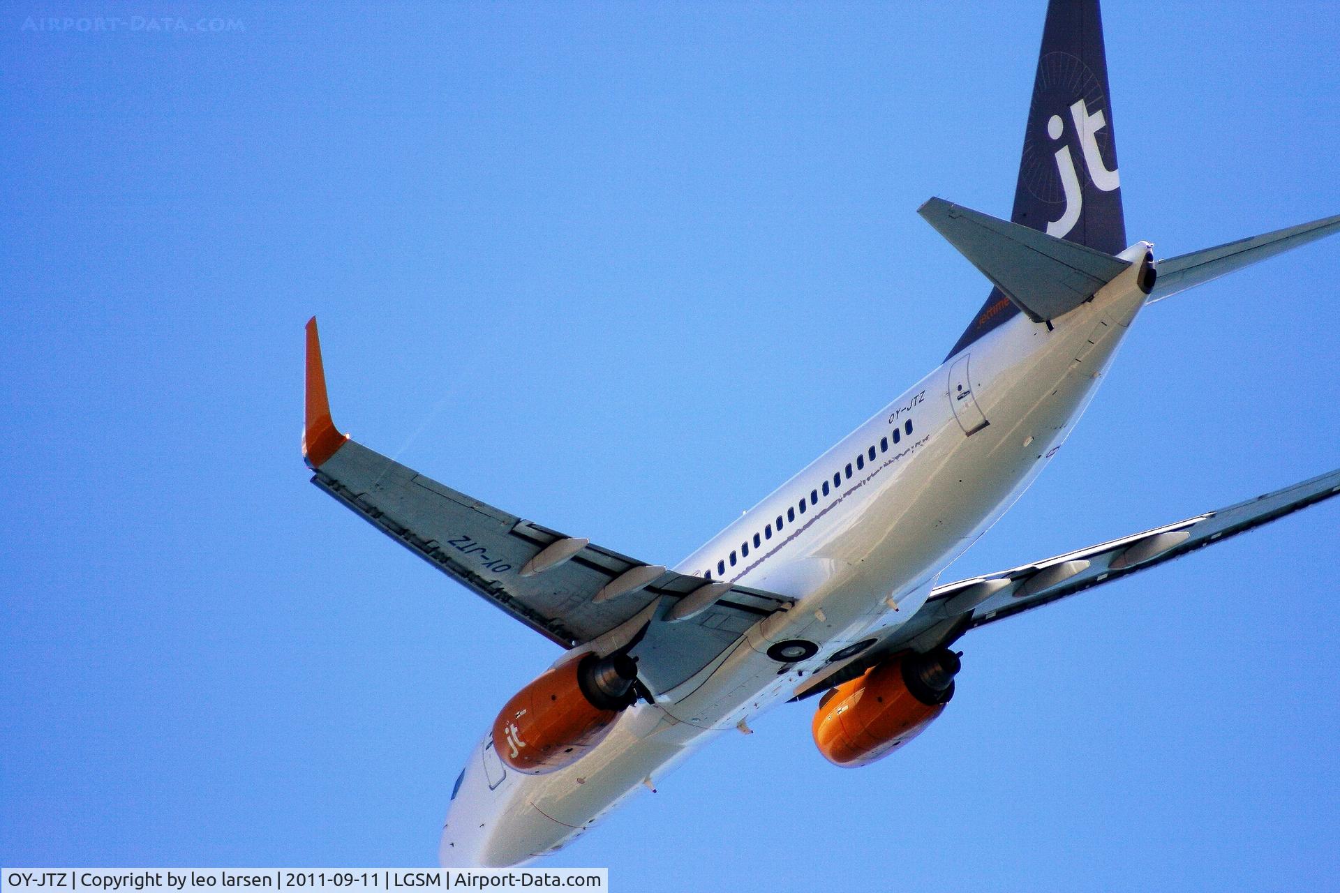 OY-JTZ, 1999 Boeing 737-73S C/N 29083, Samos 11.9.11