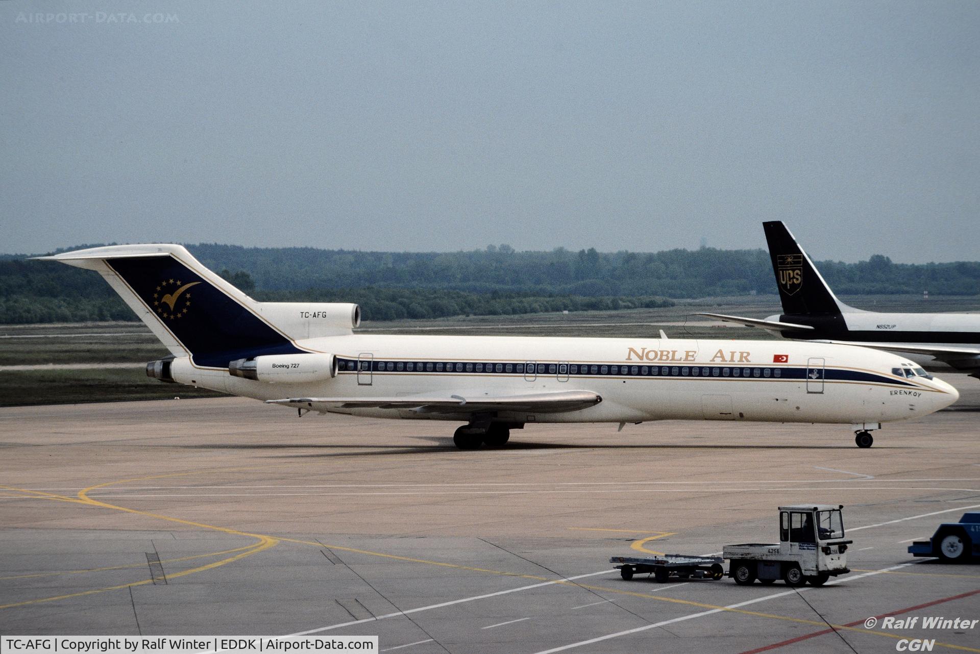 TC-AFG, 1980 Boeing 727-231 C/N 21988, Boeing 727-231 - Noble Air  - TC-AFG - 05.1991 - CGN - From a slide