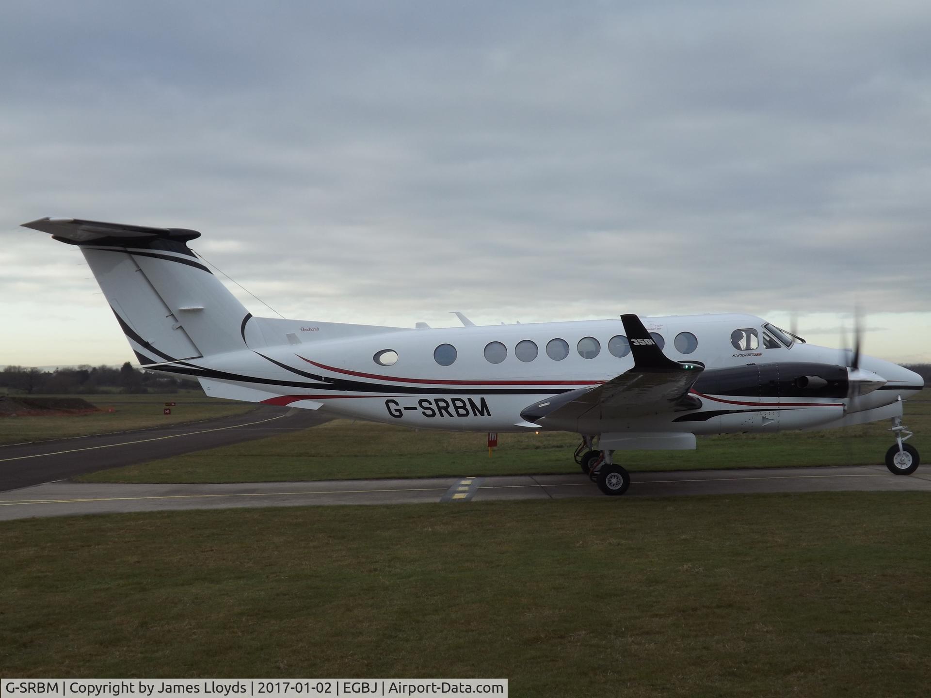 G-SRBM, 2016 Beechcraft 350i King Air (B300) C/N FL-1072, Taxing in at Gloucestershire Airport.