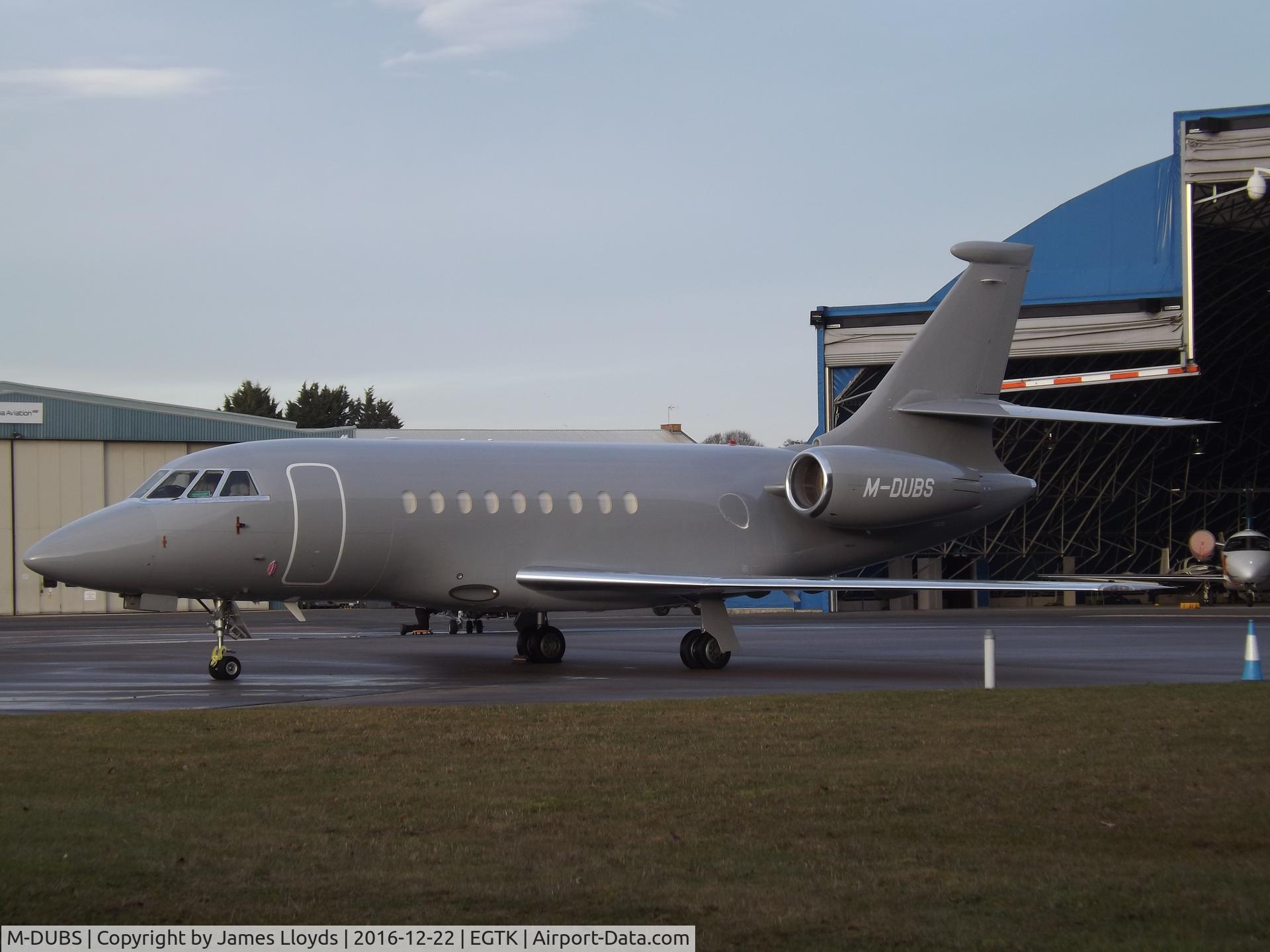 M-DUBS, 2004 Dassault Falcon 2000EX C/N 30, Parked at Oxford Airport.