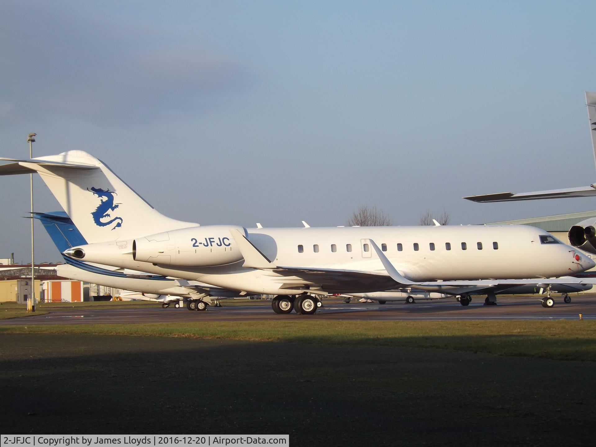 2-JFJC, 2001 Bombardier BD-700-1A10 Global Express C/N 9094, Ex G-SENT, Parked at Oxford Airport