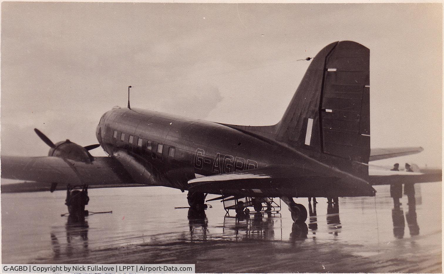 G-AGBD, 1940 Douglas DC-3-194C C/N 1980, BOAC G-AGBD thought be photographed at Lisbon airport at some time during WW2 or shortly after.