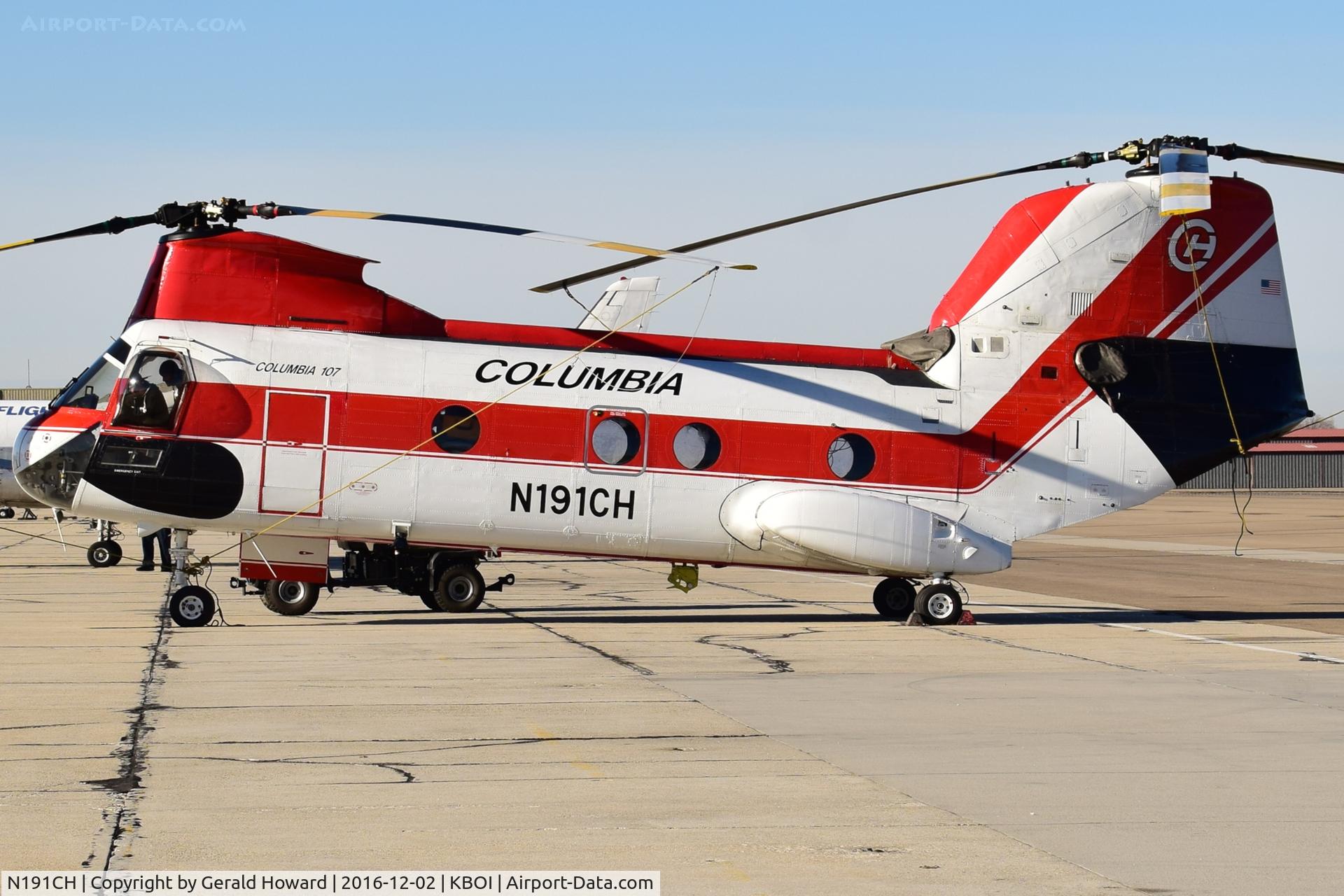 N191CH, 1962 Boeing Vertol 107-II C/N 2003, Parked on Western Aircraft ramp.