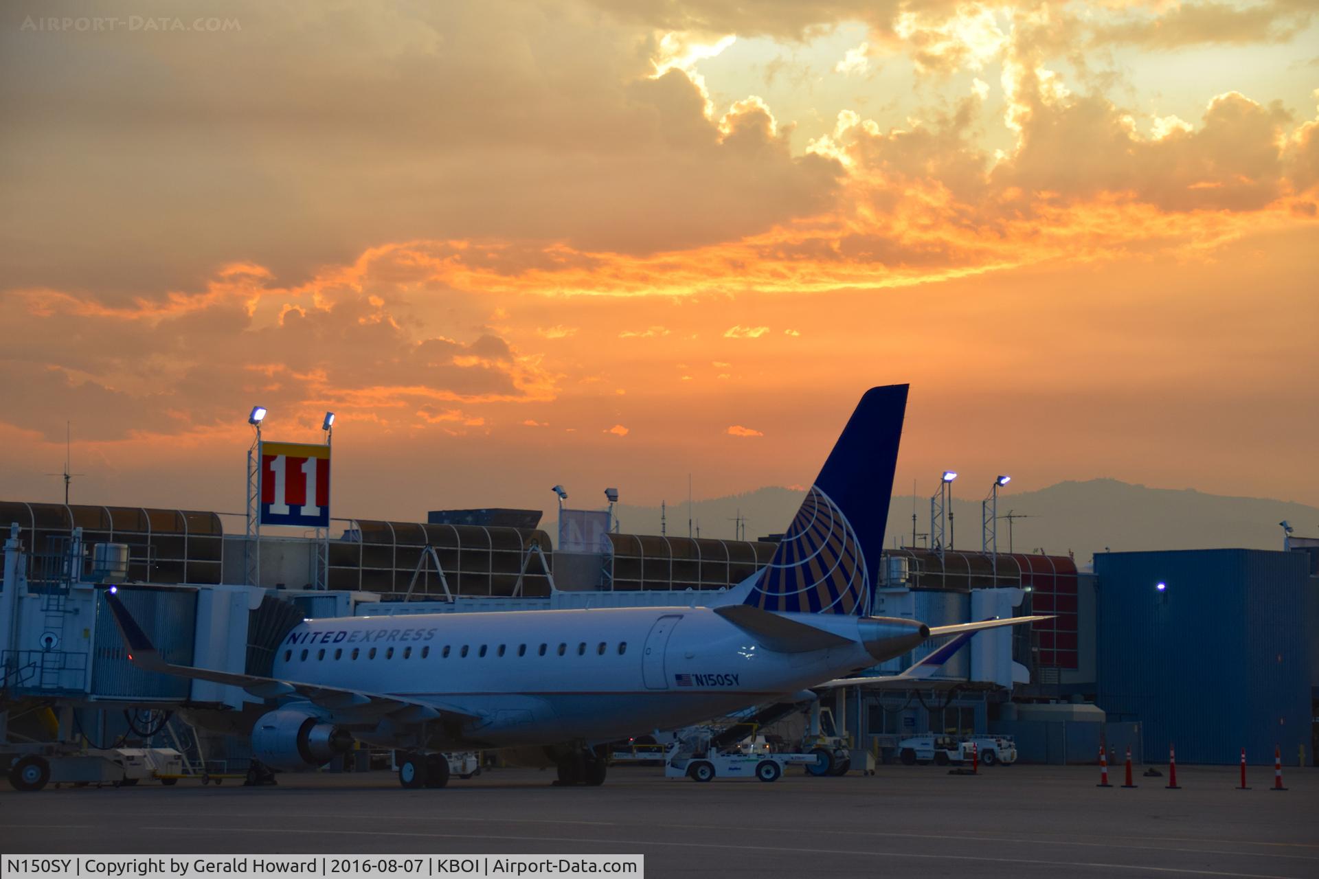 N150SY, 2015 Embraer 175LR (ERJ-170-200LR) C/N 15000499, At Gate 11 before dawn.