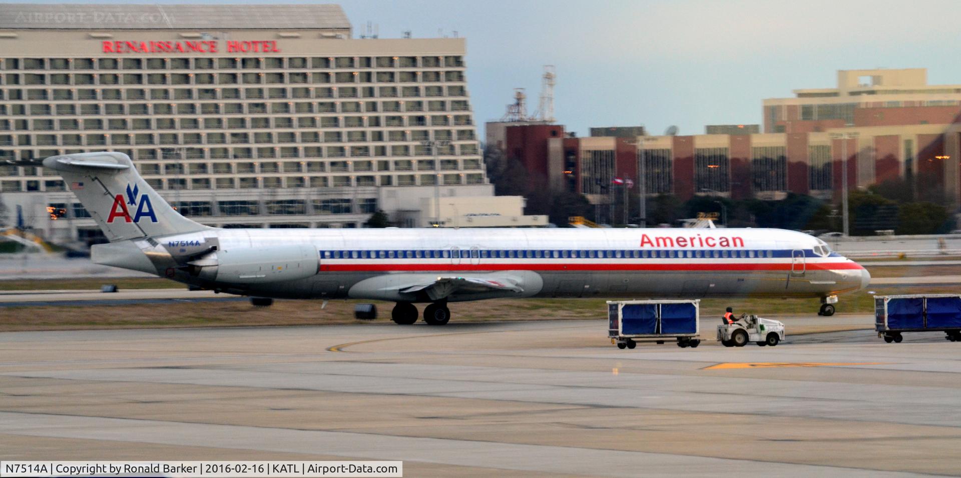 N7514A, 1990 McDonnell Douglas MD-82 (DC-9-82) C/N 49891, Taxi Atlanta