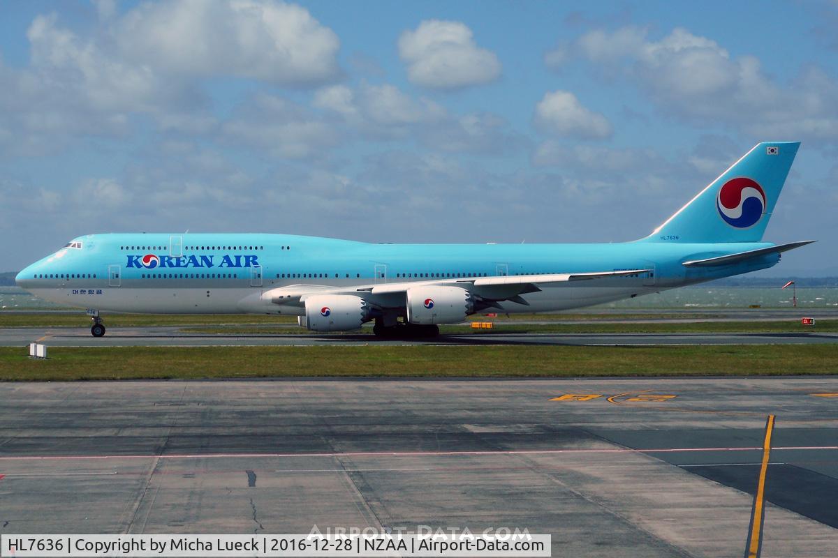HL7636, 2015 Boeing 747-8B5 C/N 60407, At Auckland