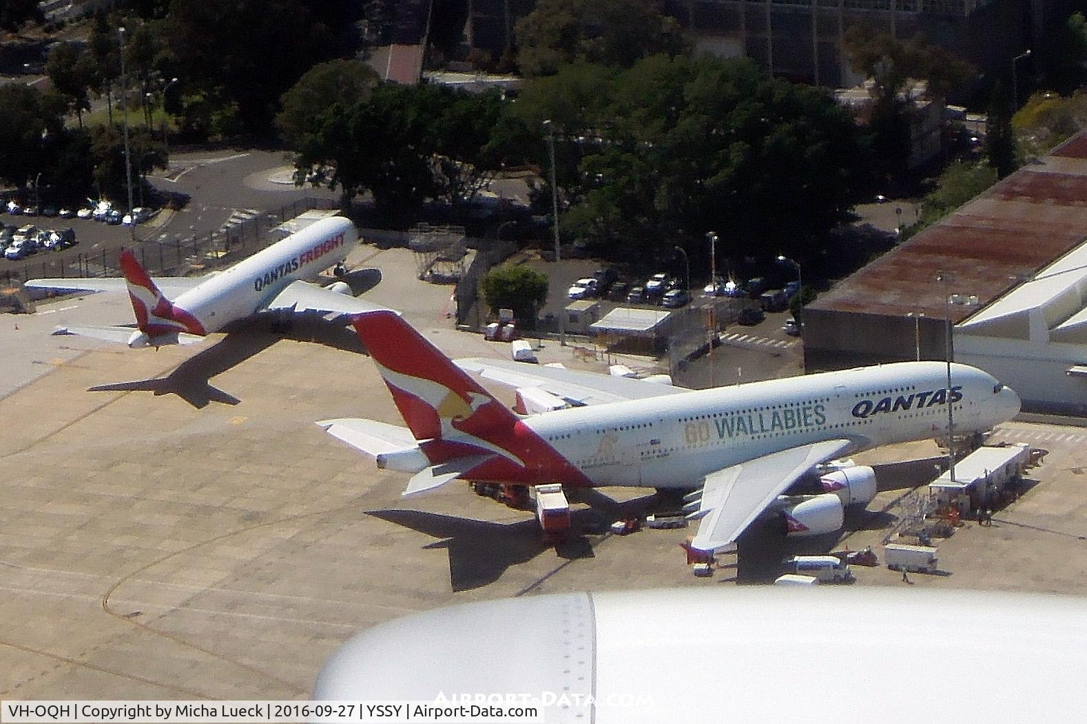 VH-OQH, 2009 Airbus A380-842 C/N 050, Go Wallabies!