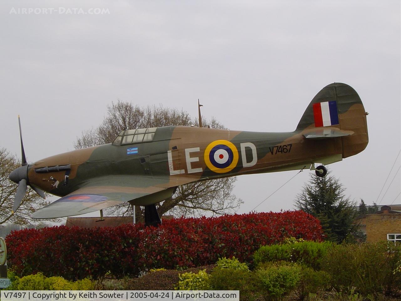 V7497, 1940 Hawker Hurricane I C/N 41H-136172, Gate Guard at RAF Coltishall