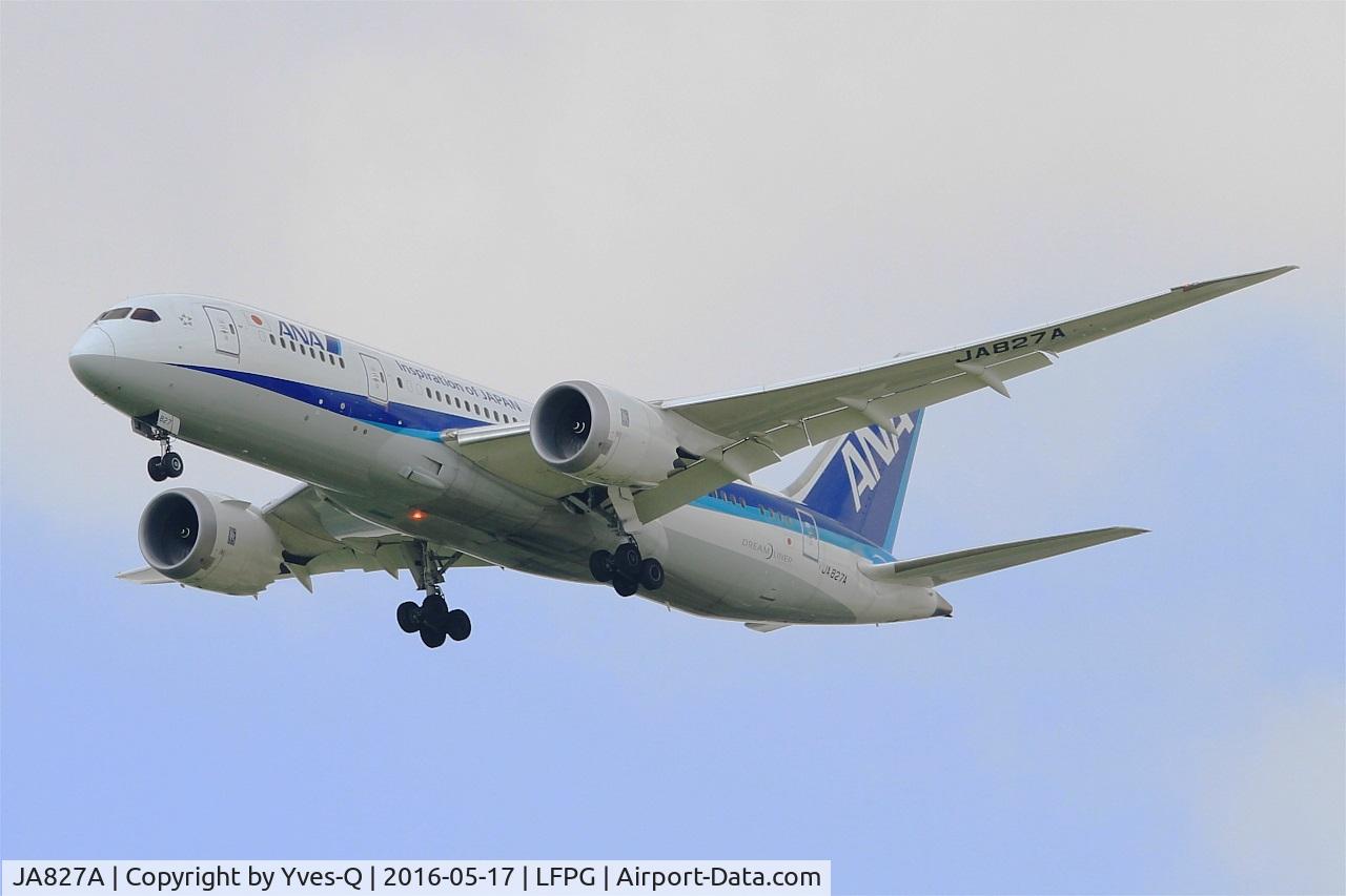 JA827A, 2013 Boeing 787-8 Dreamliner C/N 34509, Boeing 787-8 Dreamliner, Short approach rwy 27R, Roissy Charles De Gaulle Airport (LFPG-CDG)