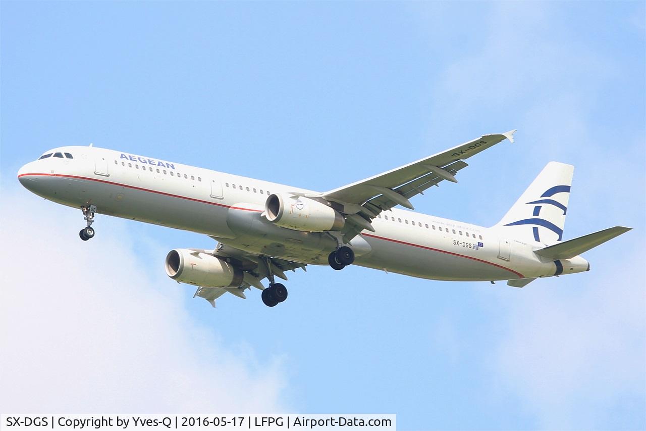 SX-DGS, 2001 Airbus A321-231 C/N 1428, Airbus A321-231, Short approach rwy 27R, Roissy Charles De Gaulle Airport (LFPG-CDG)