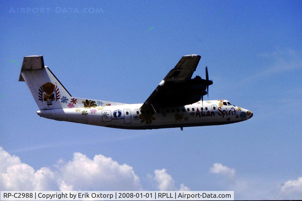 RP-C2988, 1982 De Havilland Canada DHC-7-102 Dash 7 C/N 78, RP-C2988 taking off MNL JUN99