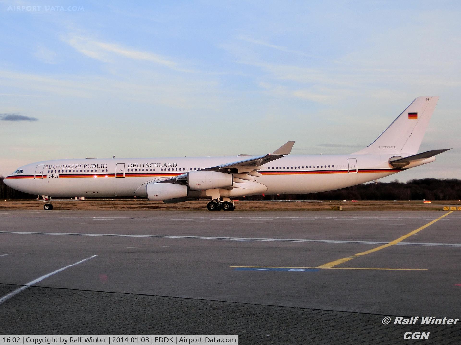 16 02, 2000 Airbus A340-313X C/N 355, Airbus A340-313 - GAF German Air Force - 16+02 - 08.01.2014 - CGN