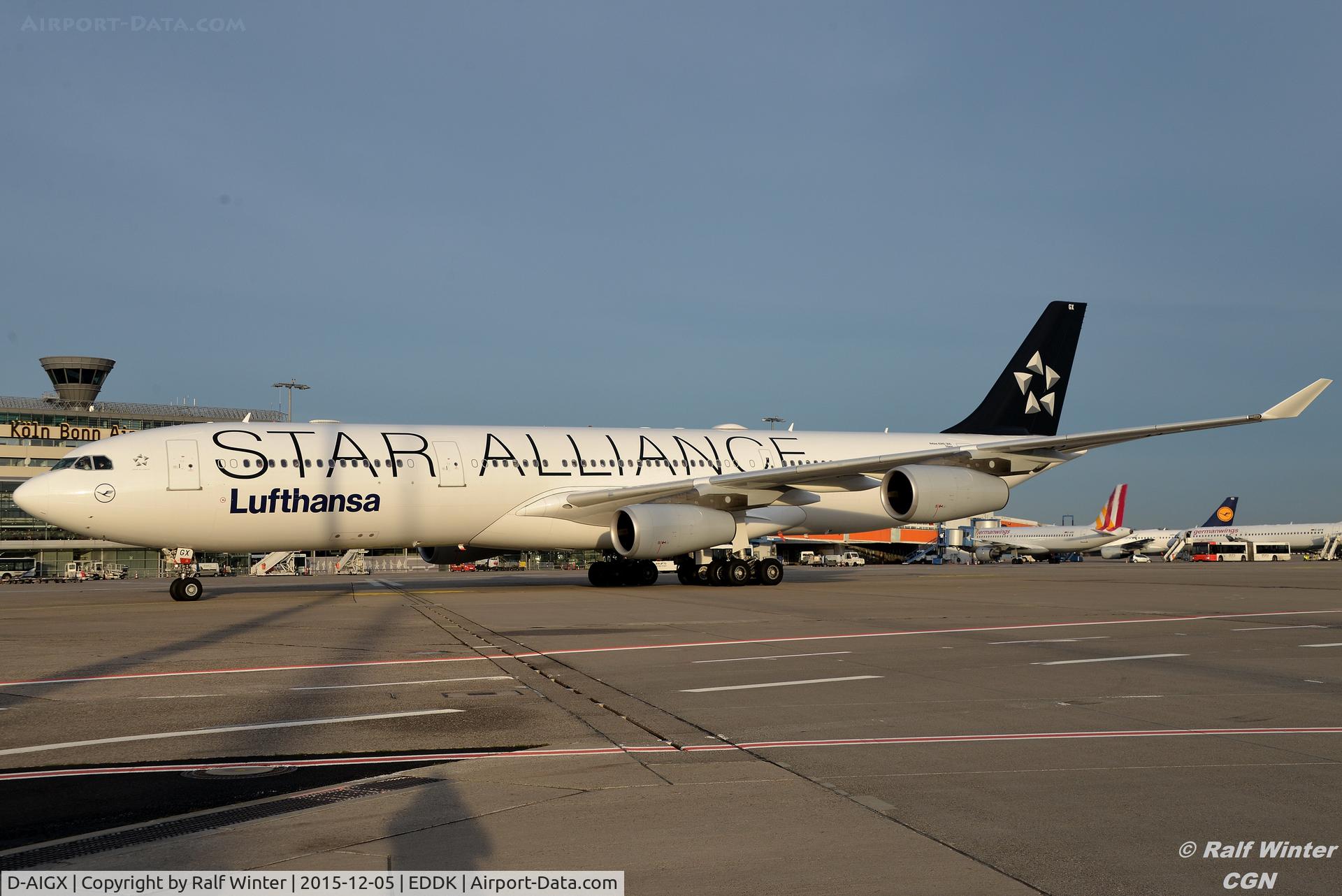 D-AIGX, 2000 Airbus A340-313X C/N 354, Airbus A340-313 - Lufthansa Star Alliance - D-AIGX - 05.12.2015 - CGN