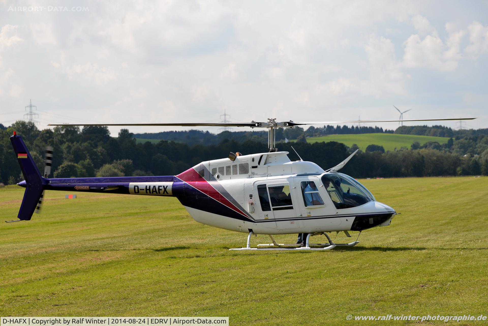 D-HAFX, Bell 206B JetRanger III C/N 3419, Bell 206B JetRanger 3 - Agrarflug Helilift GmbH - D-HAFX - 24.08.2014 - EDRV Wershofen