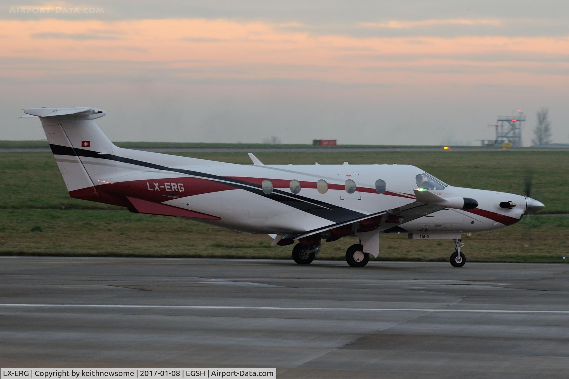 LX-ERG, 2015 Pilatus PC-12/47E C/N 1564, Evening Leaving.