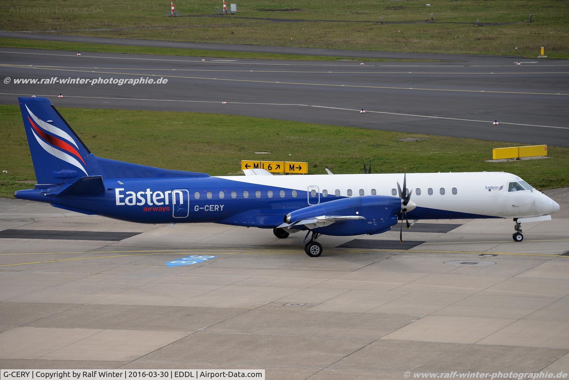 G-CERY, 1994 Saab 2000 C/N 2000-008, Saab Scania 2000 - Eastern Airways - G-CERY - 30.03.2016 - DUS