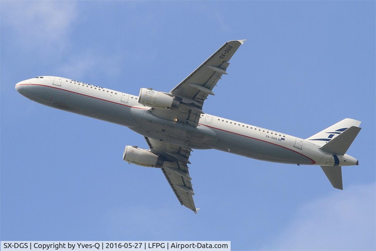 SX-DGS, 2001 Airbus A321-231 C/N 1428, Airbus A321-231, Take off rwy 27L, Roissy Charles De Gaulle airport (LFPG-CDG)