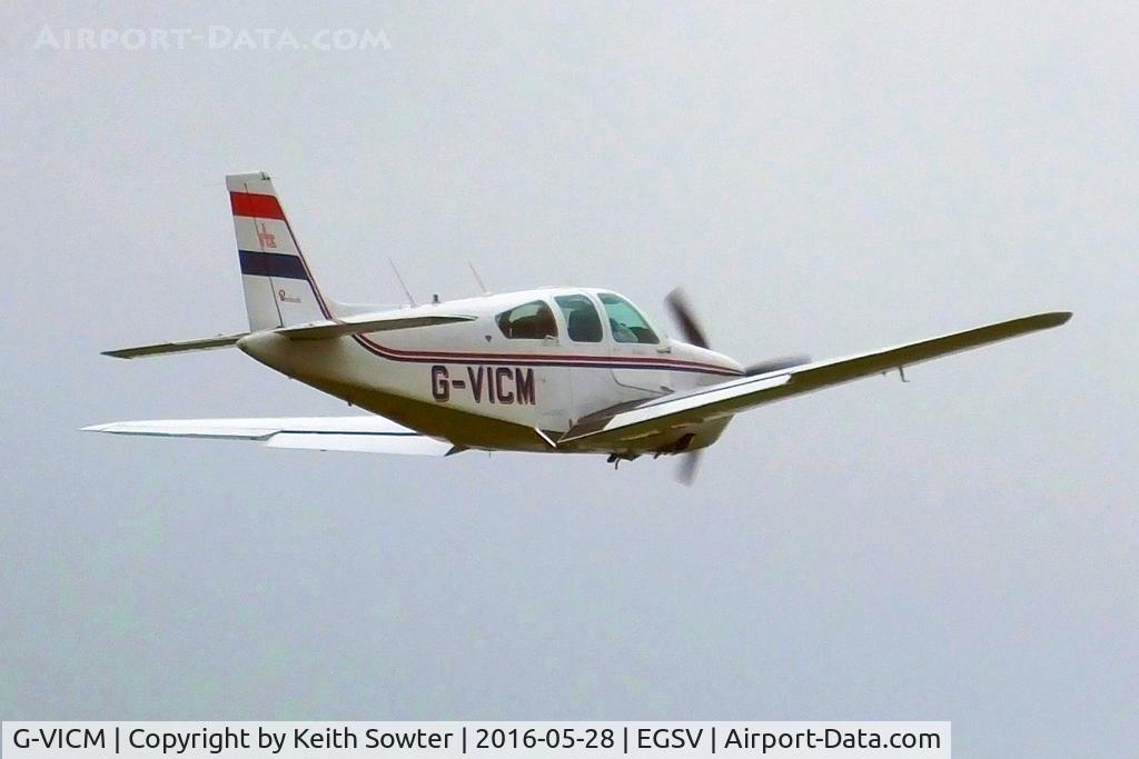 G-VICM, 1978 Beech F33C Bonanza C/N CJ-136, Climbing away - wheels up already