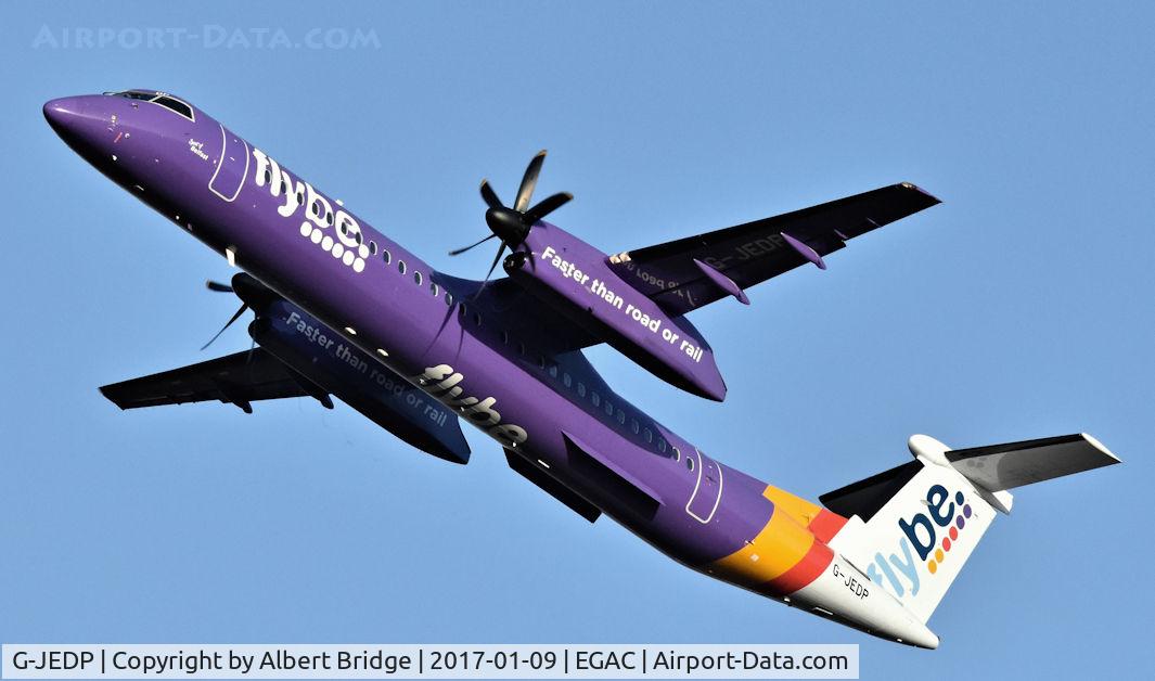 G-JEDP, 2003 De Havilland Canada DHC-8-402Q Dash 8 C/N 4085, flybe Dash 8 (G-JEDP) departing Belfast City to Birmingham.