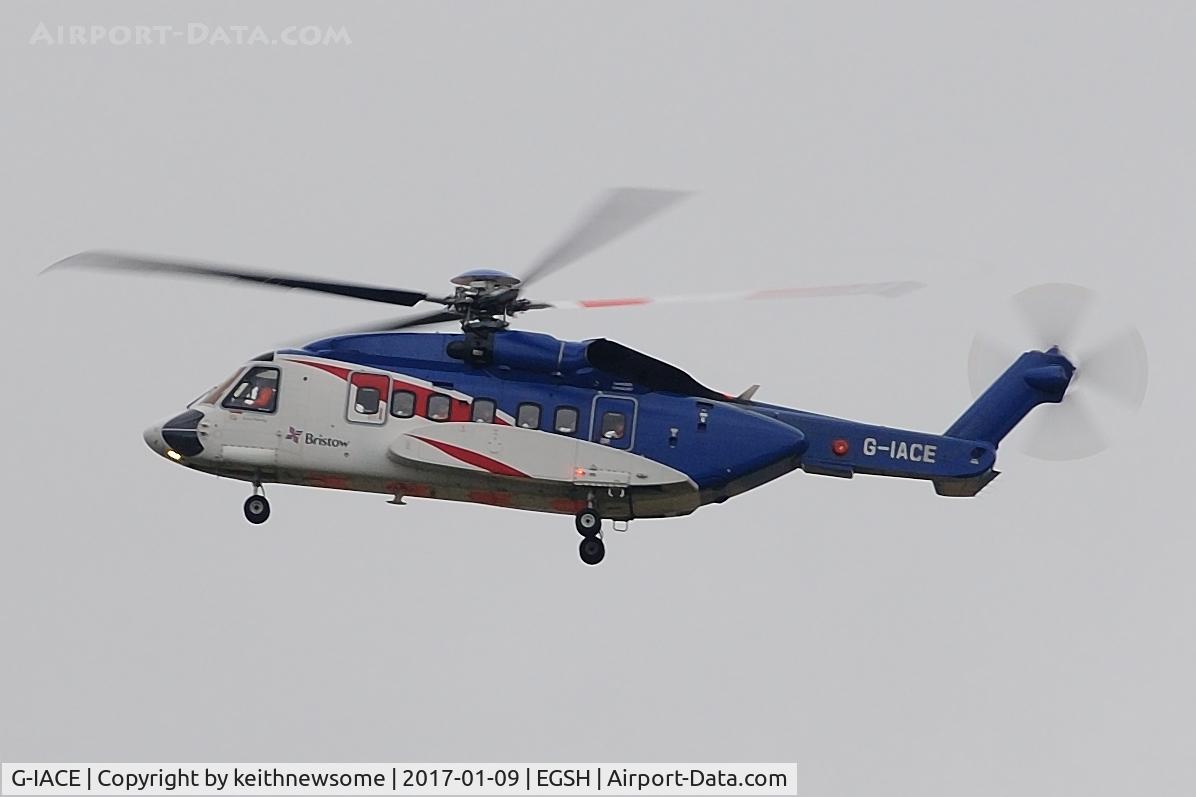 G-IACE, 2007 Sikorsky S-92A C/N 920066, First gloomy revenue flight from Norwich.