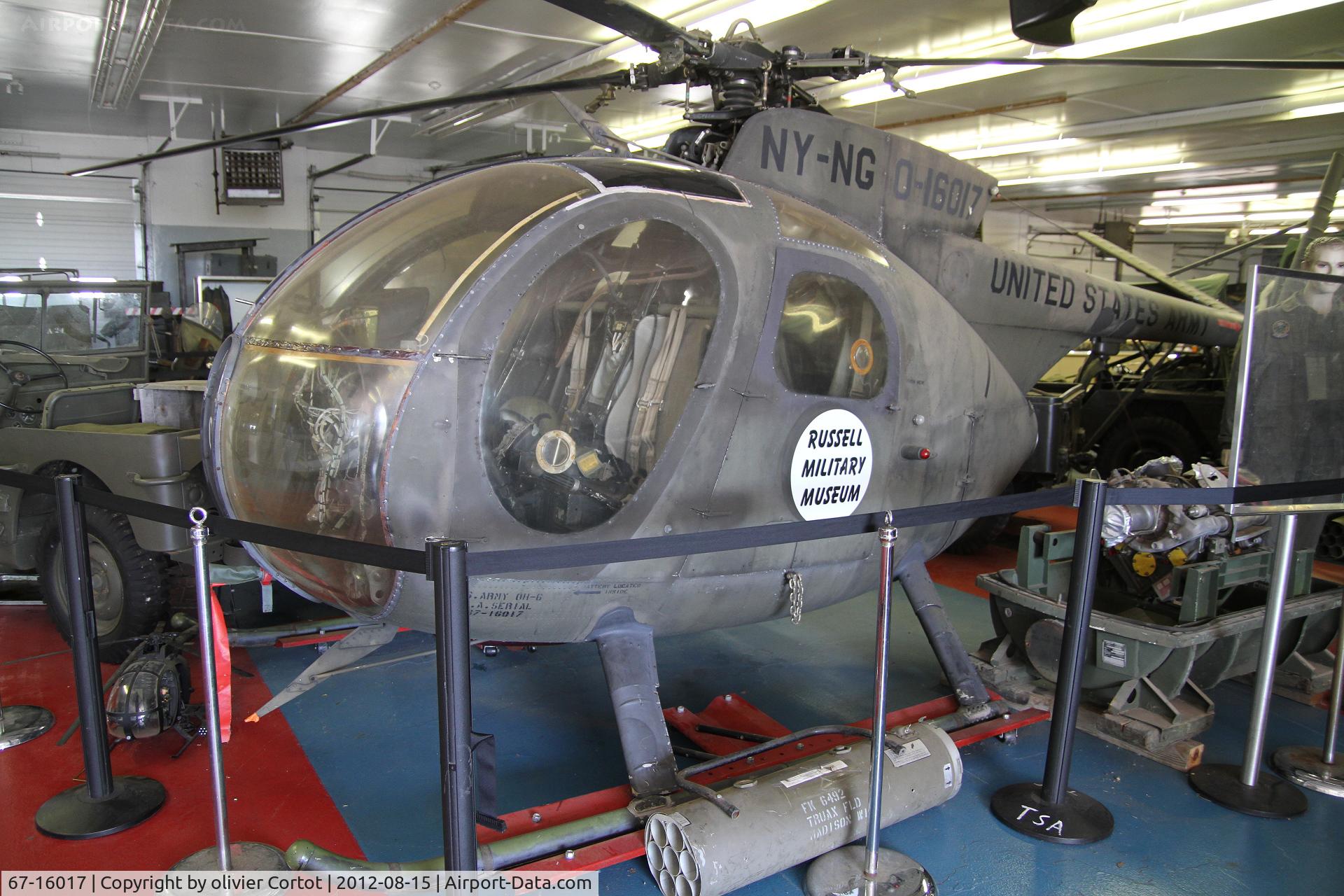 67-16017, 1967 Hughes OH-6A Cayuse C/N 0402, in the little hangar of the russel museum