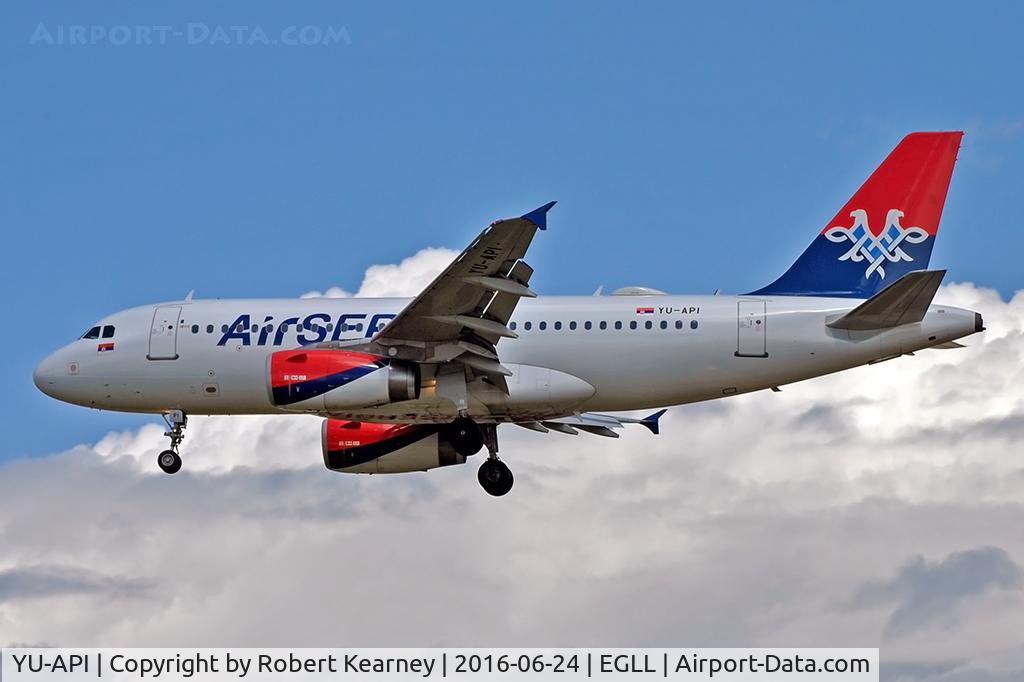 YU-API, 1999 Airbus A319-132 C/N 1140, Arriving 27L
