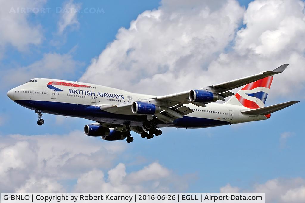 G-BNLO, 1990 Boeing 747-436 C/N 24057, Arriving 27L