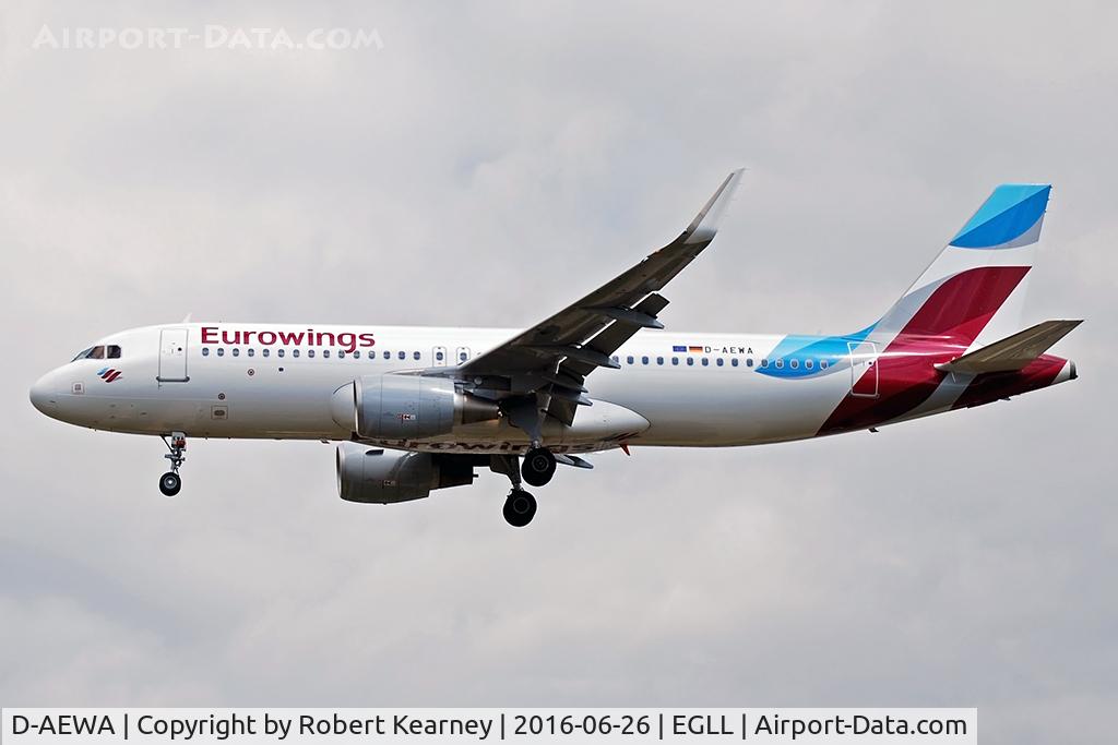 D-AEWA, 2016 Airbus A320-214 C/N 6953, Arriving 27L