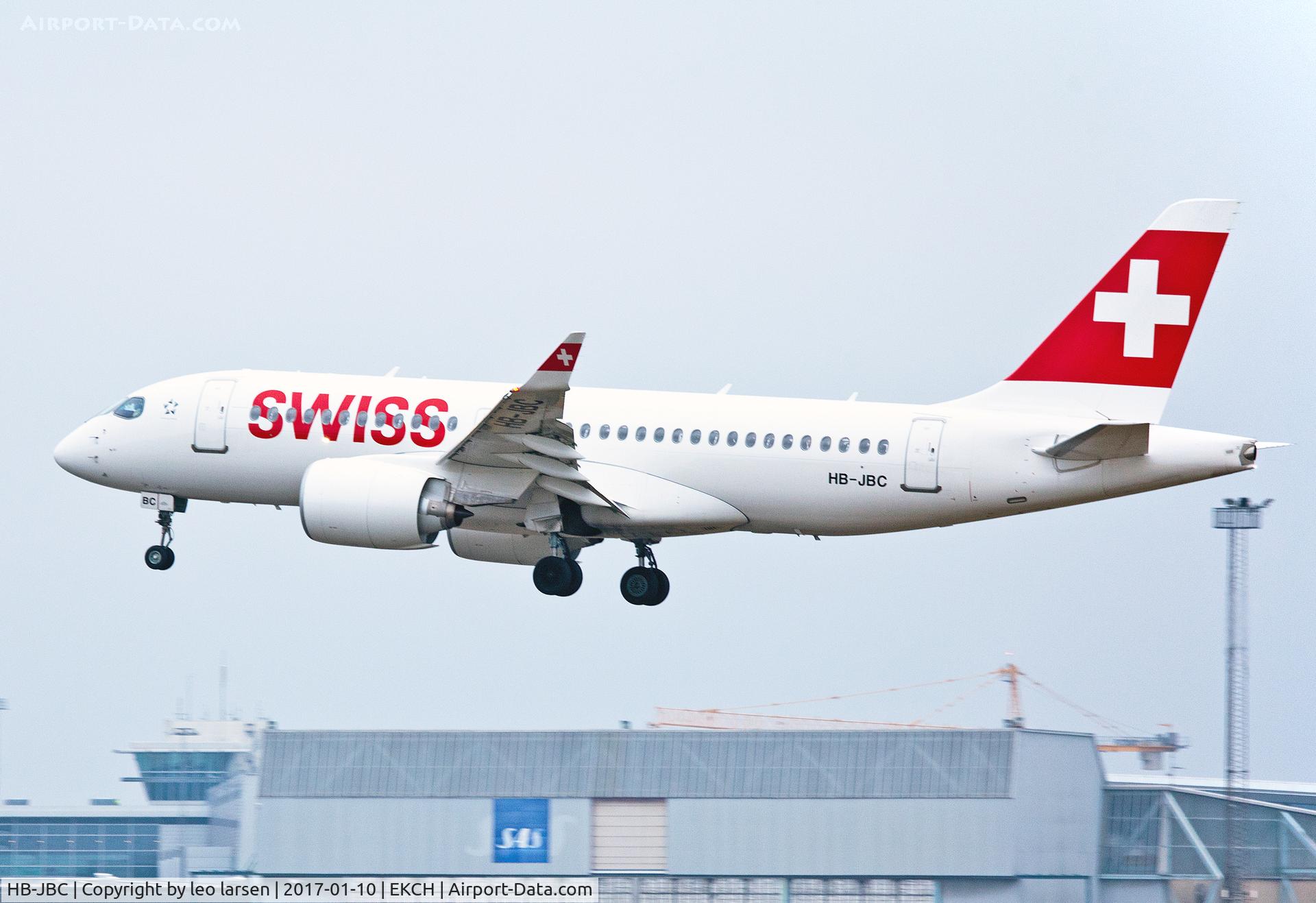 HB-JBC, 2016 Bombardier CSeries CS100 (BD-500-1A10) C/N 50012, Copenhagen 10.1.2017