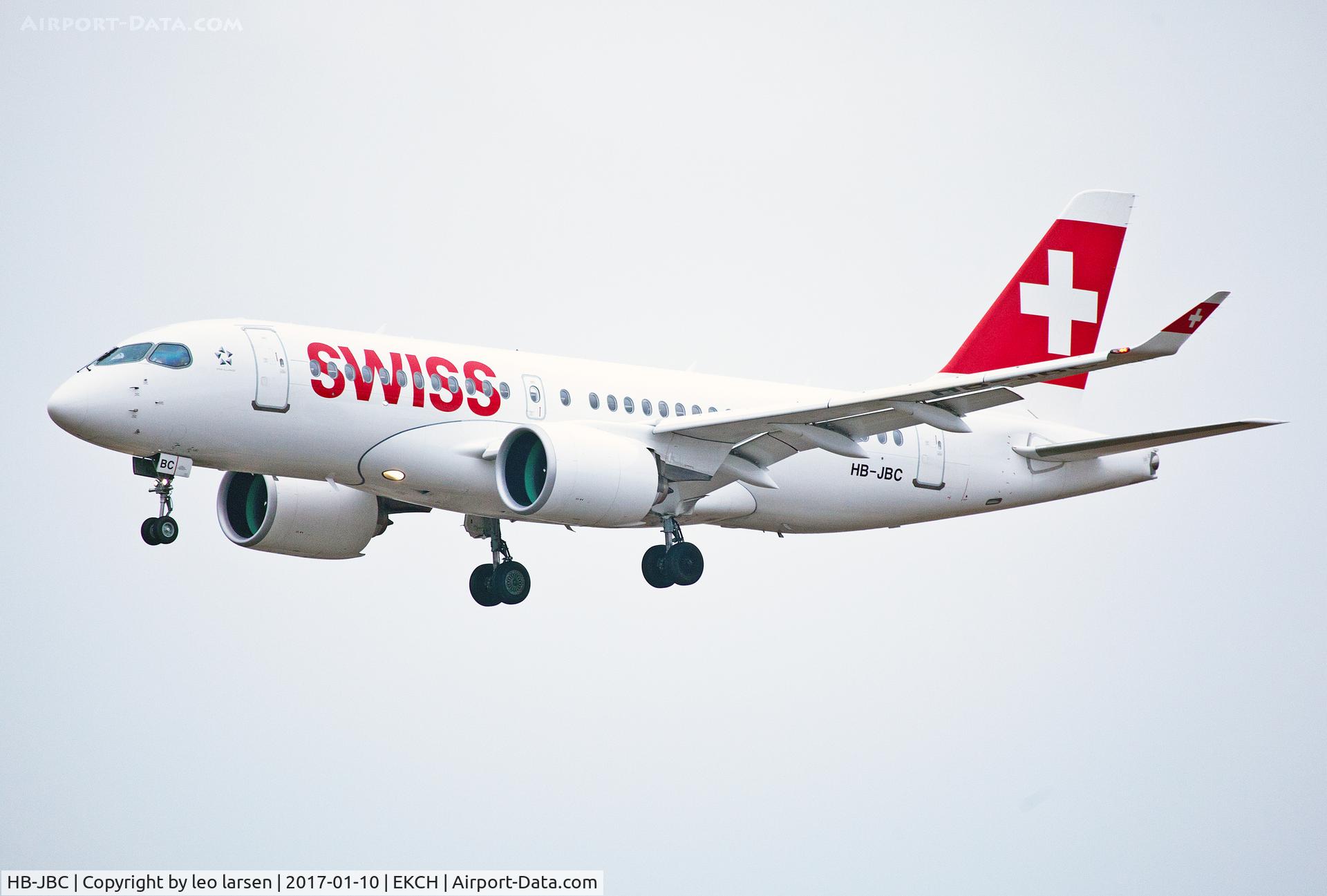 HB-JBC, 2016 Bombardier CSeries CS100 (BD-500-1A10) C/N 50012, Copenhagen 10.1.2017