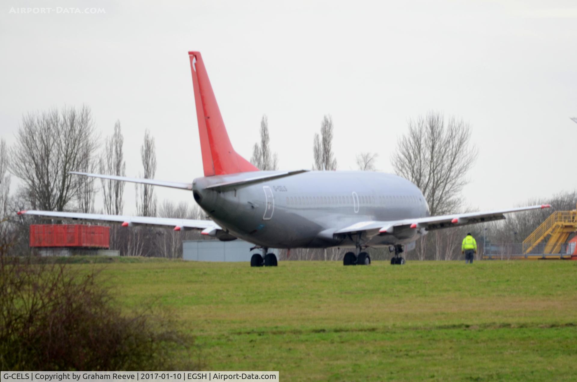 G-CELS, 1986 Boeing 737-377 C/N 23660, In store at Norwich.