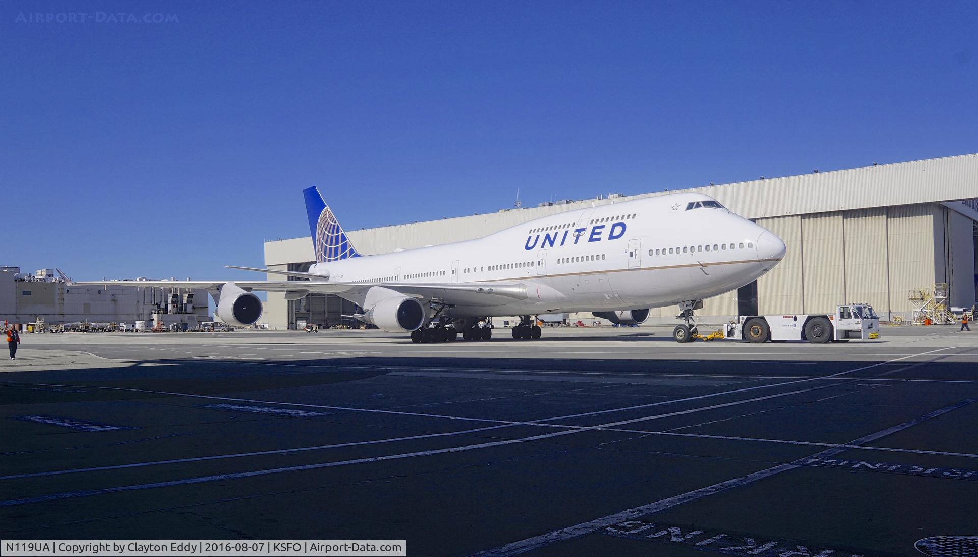N119UA, 1999 Boeing 747-422 C/N 28812, SFO 2016
