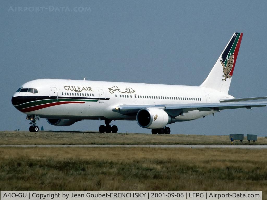 A4O-GU, 1993 Boeing 767-3P6/ERF C/N 26233, ex GULF AIR at CDG (2001), now stored 25 oct 2015 LETL (Transaéro)