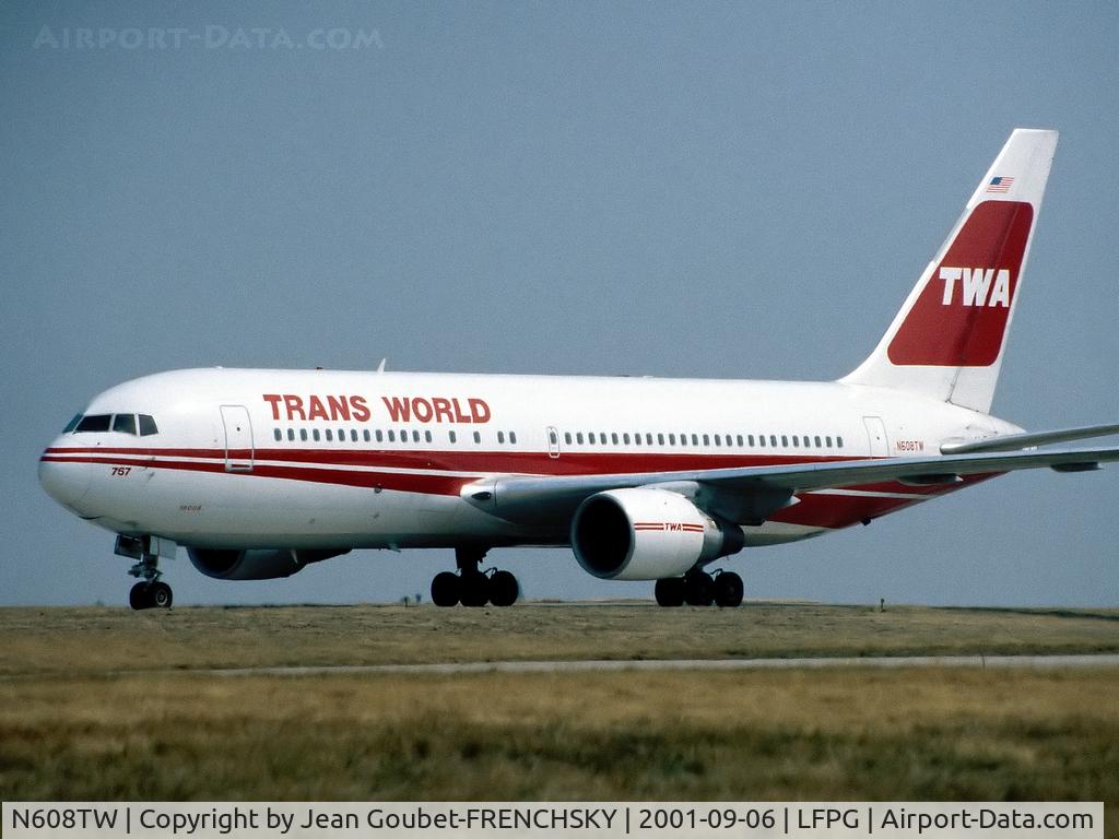 N608TW, 1983 Boeing 767-231 C/N 22571, TWA Trans World Airlines CDG T1, now N652GT Atlas Air