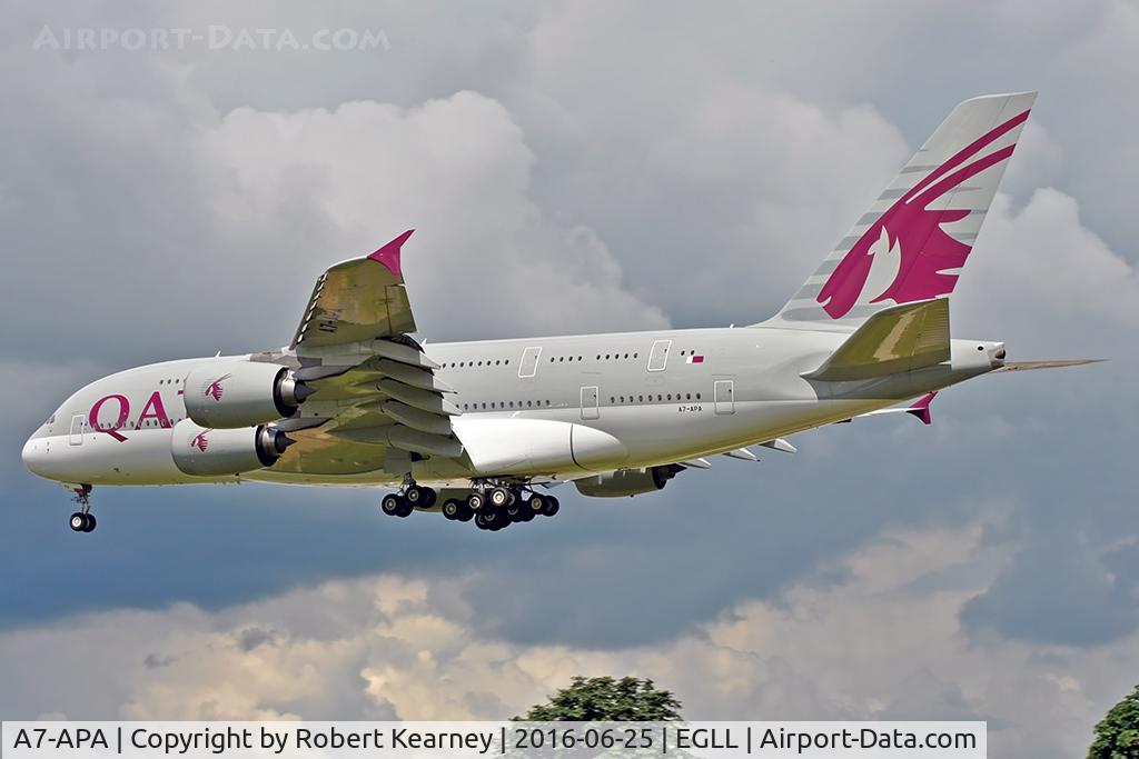 A7-APA, 2013 Airbus A380-861 C/N 137, Arriving 27L