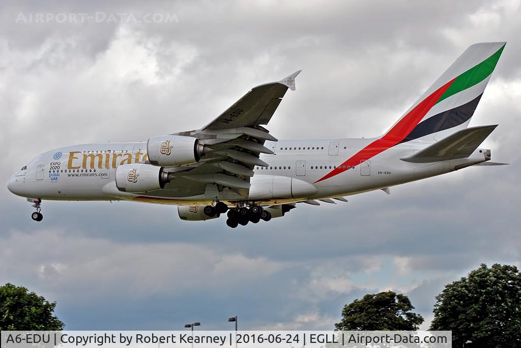 A6-EDU, 2011 Airbus A380-861 C/N 098, Arriving 27L