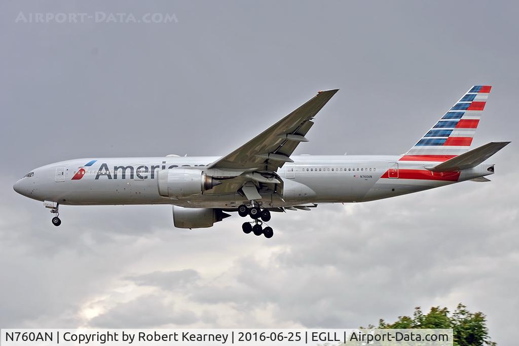 N760AN, 2002 Boeing 777-223 C/N 31477, Arriving 27L