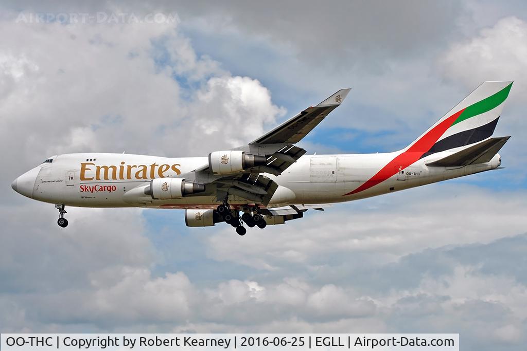 OO-THC, 2007 Boeing 747-4HAERF C/N 35235, Arriving 27L