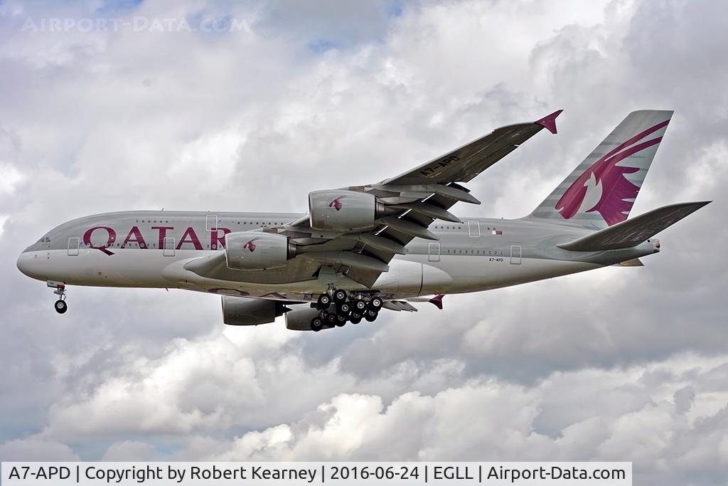 A7-APD, 2014 Airbus A380-861 C/N 160, Arriving 27L