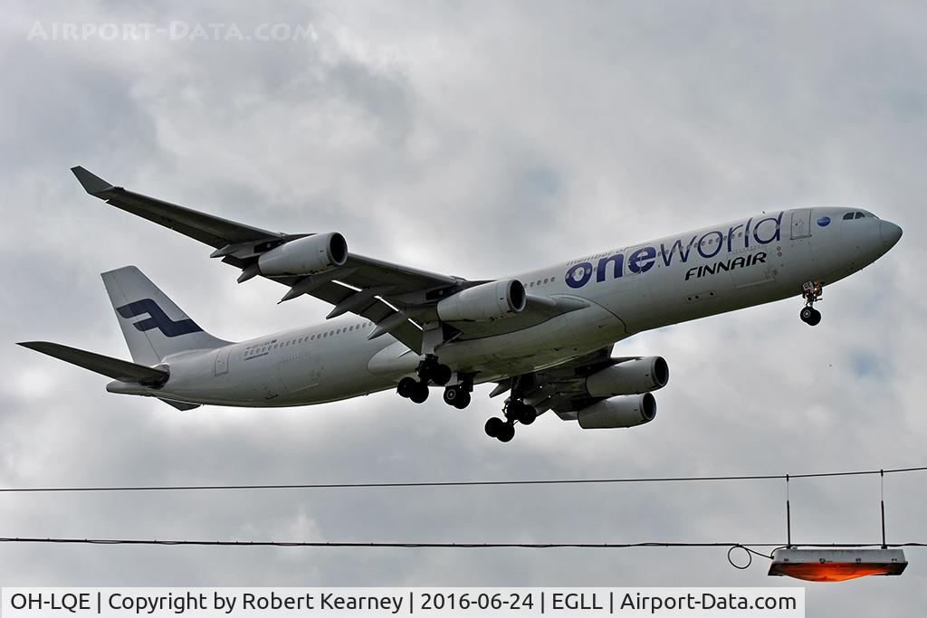 OH-LQE, 2008 Airbus A340-313E C/N 938, Arriving 27L
