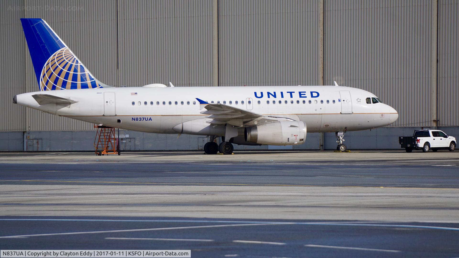 N837UA, 2001 Airbus A319-131 C/N 1474, SFO 2017