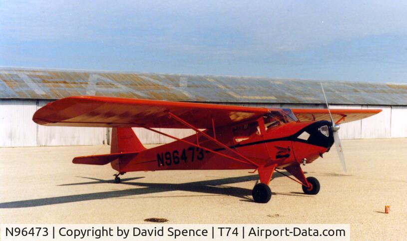N96473, 1946 Taylorcraft BC12-D C/N 8773, 1946 Taylorcraft BC12-D (N96473) at Taylor Airport T74.  Former paint scheme.