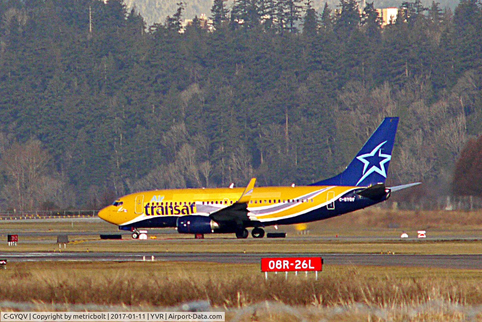 C-GYQV, 2002 Boeing 737-73V C/N 32414, Leased from Europe Airpost,operating for Air Transat